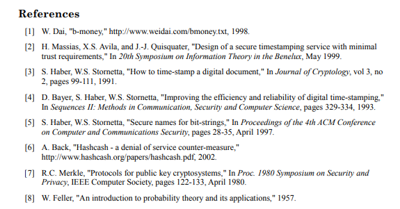 bitcoin white paper references